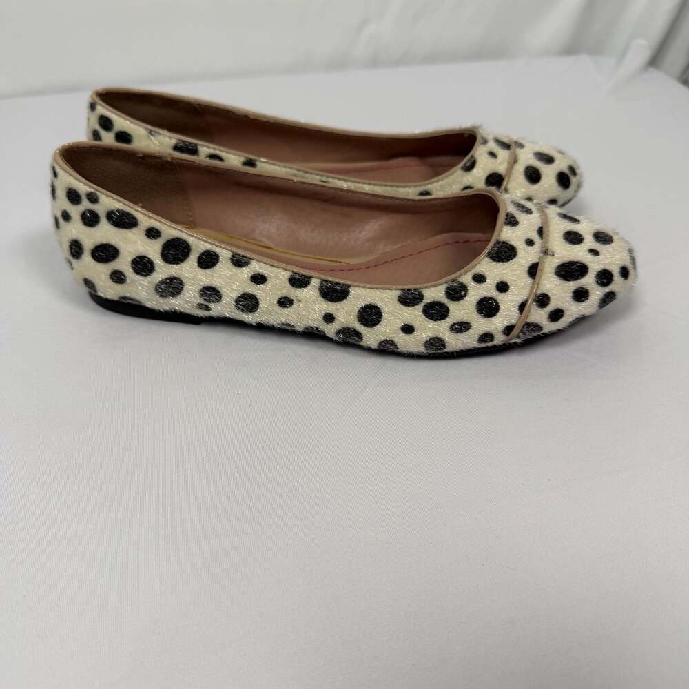 Pink & Pepper JRBRIANNA Polka Dot Faux Fur Ballet Flats Size 7.5M